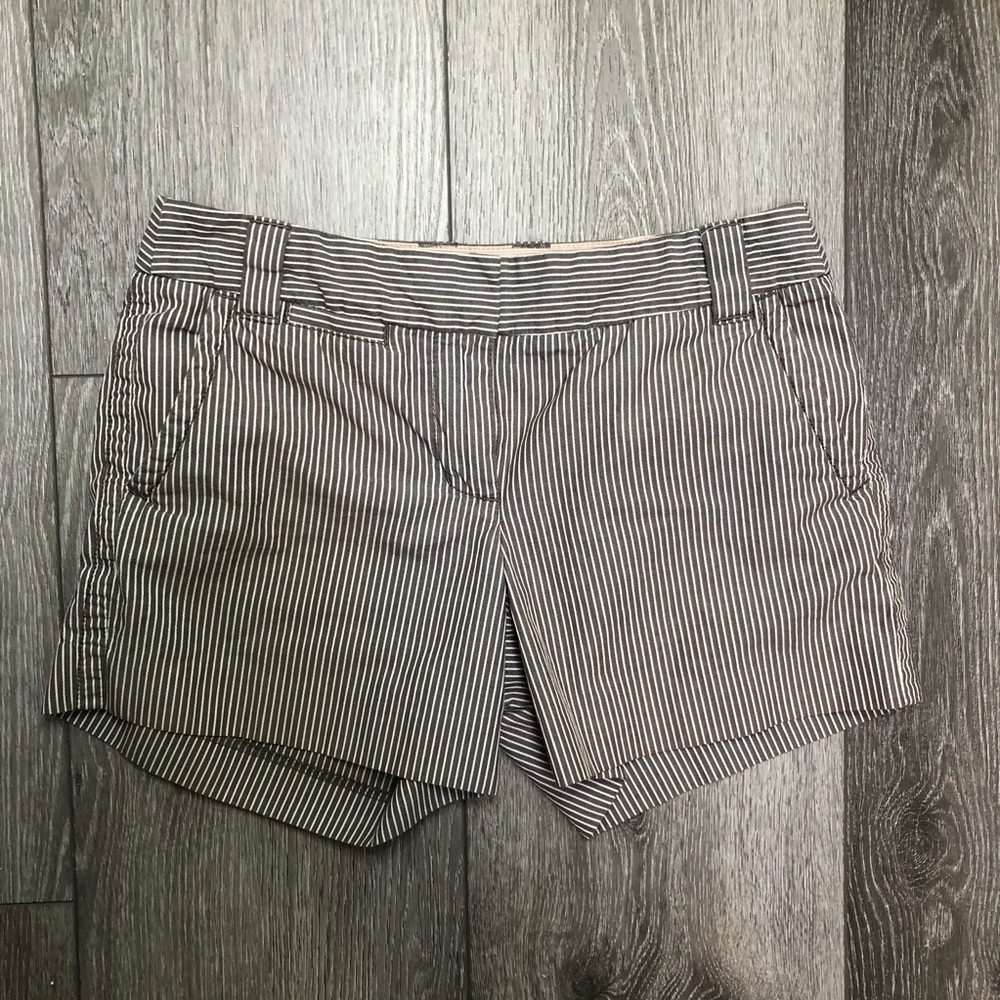 J.CREW CITY FIT CHINO SHORTS PIN STRIPE GREY WHITE 2
